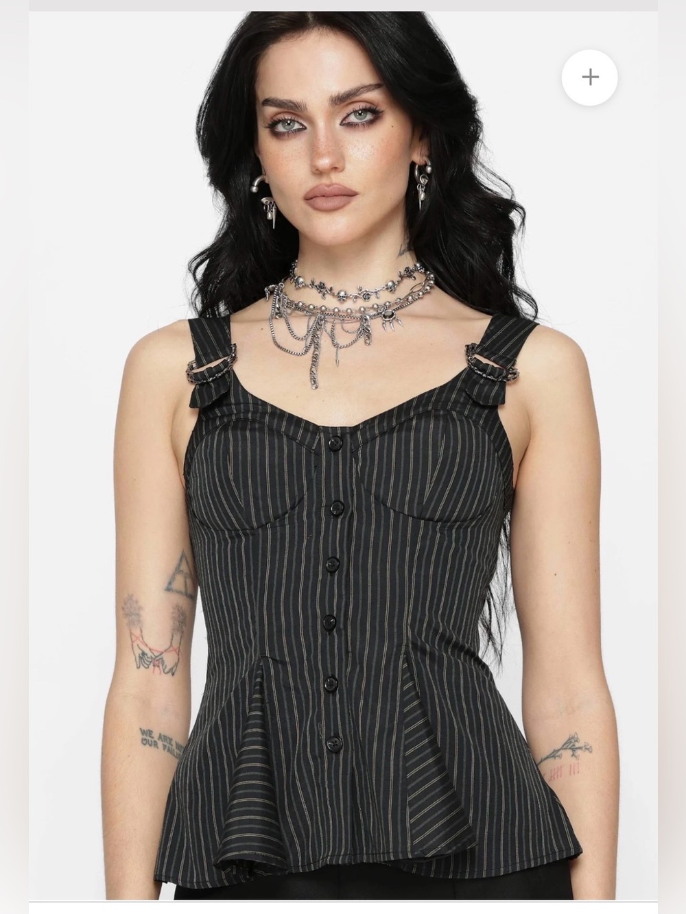 NWT Disturbia Jenna Stripe D-Ring Buckle Cami Top- size 8 - Picture 2 of 9